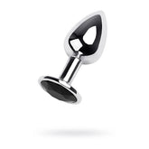 Metal Silver Anal Plug With Coloured Gem Small by ToyFa