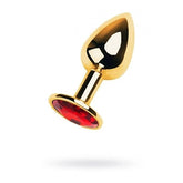 Metal Gold Anal Plug With Coloured Gem Small by ToyFa