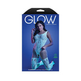 Luminous Allure - Glow-Enhancing Crotchless Bodystocking