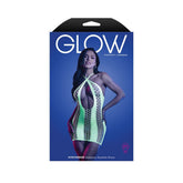 Neon Green Glow-Powered Bodystocking & G-String Set