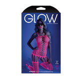 Glow Hypnotic Bodystocking - Mesmerizing Neon Fishnet Allure