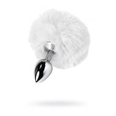 Metal Silver Anal Plug Small With Coloured Tail by ToyFa