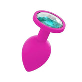 Silicone Butt Plug With Gem Pink by Love In Leather