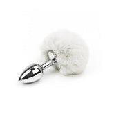 Faux Fur Bunny Tail Anal Plug White by Love In Leather