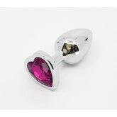 Metal Butt Plug With Heart Gem Pink by Love In Leather