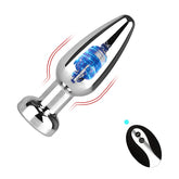 Rechargeable 10 Settings Vibrating Metal Butt Plug