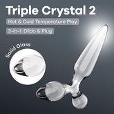 Triple Crystal 2 Glass 3-in-1 Anal Plug by Satisfyer