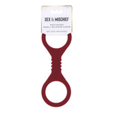 Sex & Mischief Enchanted Silicone BDSM Wrist Cuffs Burgundy
