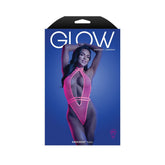 Glow-Powered Sensuality - Neon Pink Plunge Halter Teddy