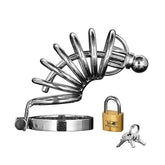 Asylum 6 Ring Locking Chastity Cage by XR Brands