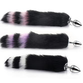 Colorful Fox Tail Metal Anal Plug Large
