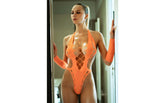 Yelete Never Lose Me Cut-out Bodystocking Orange
