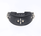 Love In Leather Posture BDSM Collar With Rings