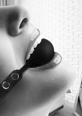 Shots Silicone Ball Gag with Adjustable Bonded Leather Straps