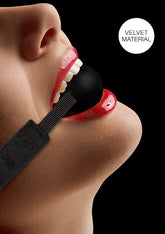 Shots Toys Velvet and Velcro Adjustable Silicone Ball Gag