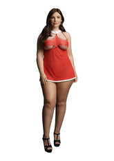 Le Desir Merry Womens Babydoll and G String Set Red