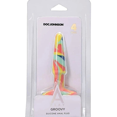 A-Play Groovy Boxed Silicone Anal Plug Sunrise