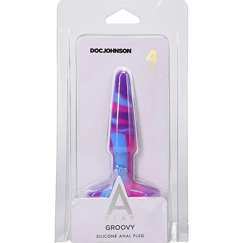 A-Play Groovy Silicone Anal Plug Berry by Doc Johnson