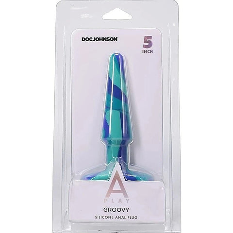 A-Play Groovy Silicone Anal Play Plug Ocean by Doc Johnson