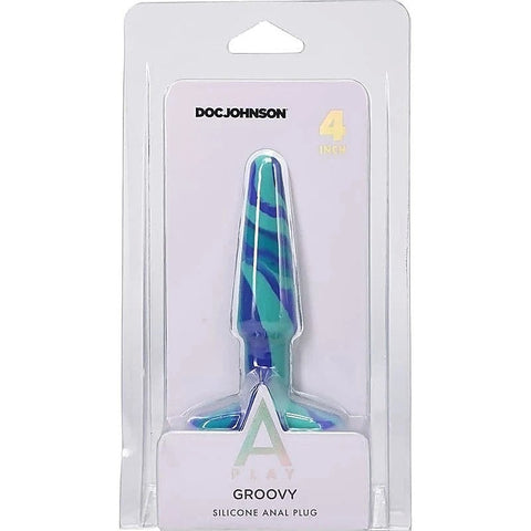 A-Play Groovy Silicone Anal Play Plug Ocean by Doc Johnson