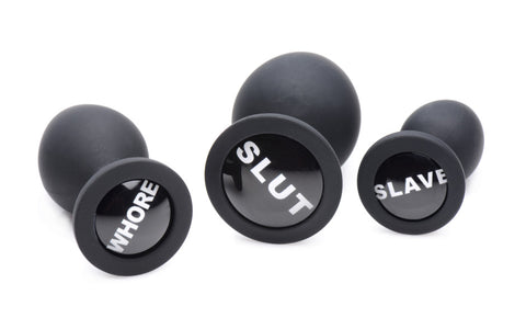 Dirty Words 3 Piece Anal Plug Set by XR Brands