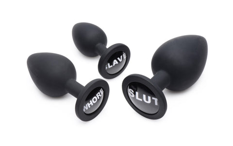 Dirty Words 3 Piece Anal Plug Set by XR Brands