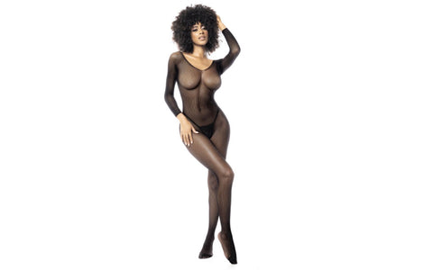 Long Sleeve Fishnet Full Bodystocking OS by Mapale
