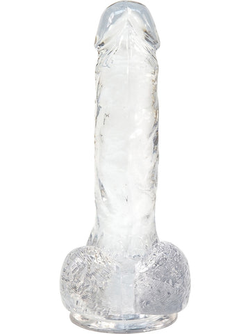 Crystal Addiction 7 Inch Clear Dildo with Balls