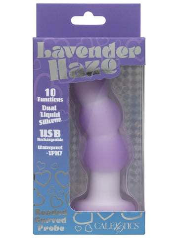 Lavender Haze Beaded Curved Anal Probe by California Exotics
