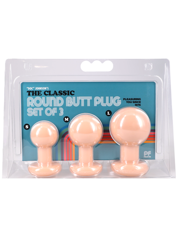 The Classic Round 3 Piece Butt Plug Set by Doc Johnson