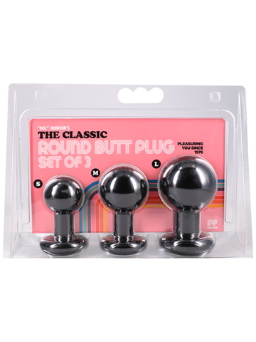 The Classic Round 3 Piece Butt Plug Set by Doc Johnson