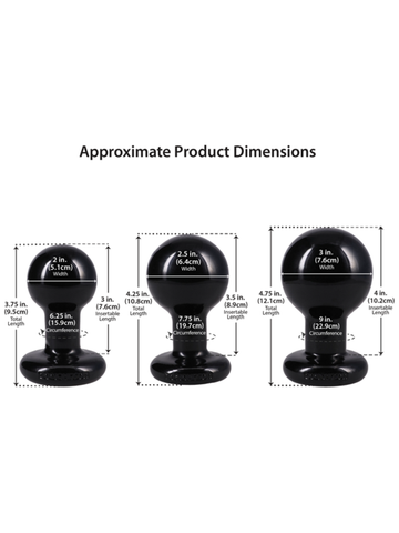 The Classic Round 3 Piece Butt Plug Set by Doc Johnson