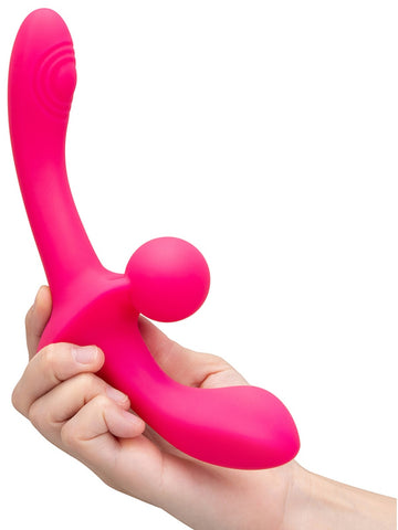 Double Tap Vibrating Strapless Strap-On Set by Together