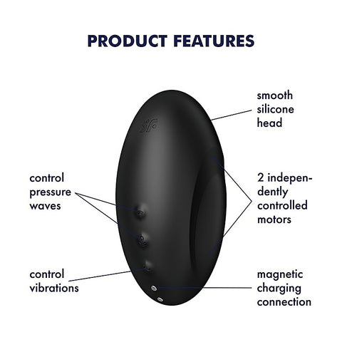 Vulva Lover 3 Black Air Pulse Clitoral Vibrator by Satisfyer