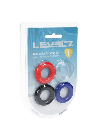 LEVELZ Multicolour 4 Pack Cock Ring Set by Shots Toys