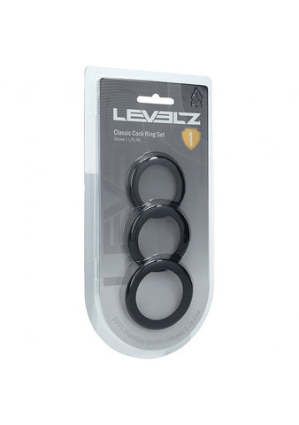 LEVELZ Classic Silicone Cock Ring Set L/XL/XXL by Shots Toys