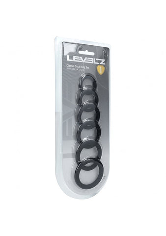 LEVELZ Classic Silicone Cock Ring Set of 6 Sizes by Shots