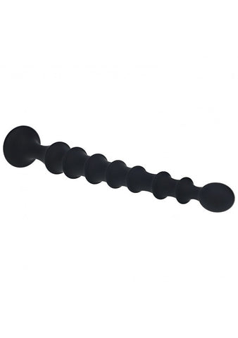 Ribbed Silicone Flared Anal Probe Beads by Shots Toys