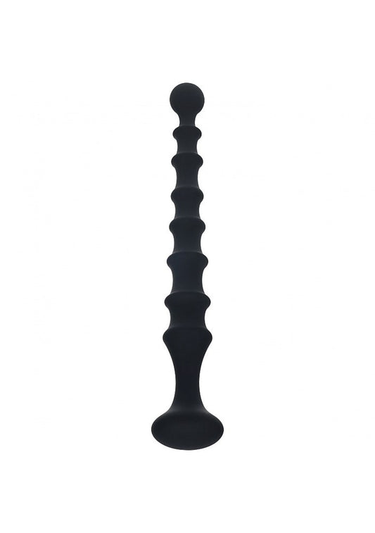 Ribbed Silicone Flared Anal Probe Beads by Shots Toys