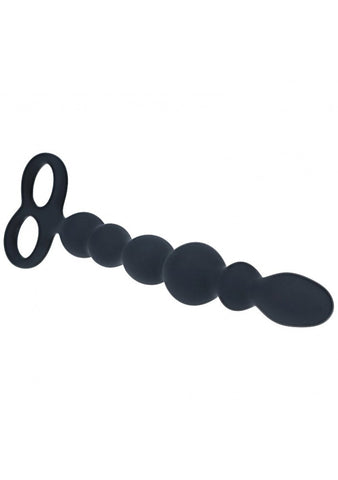 LEVELZ Beaded Silicone Anal Probe with Double Loop