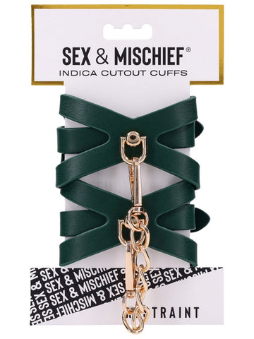 Indica Cutout Bondage Hand Cuffs by Sportsheets