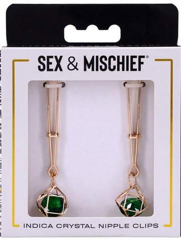 Indica Crystal Fetish Play Nipple Clips by Sportsheets