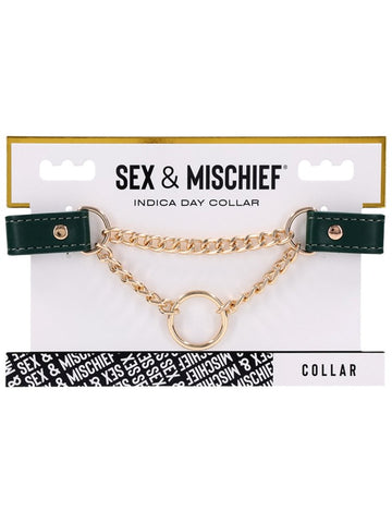 Indica Day Faux Leather Bondage Collar by Sportsheets