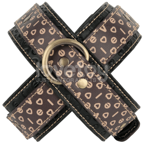 Crossed Shaped Design Fetish Handcuffs by Lovetoy