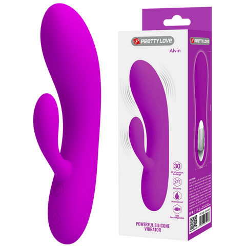 Alvin Rechargeable Silicone Rabbit Massager by Baile
