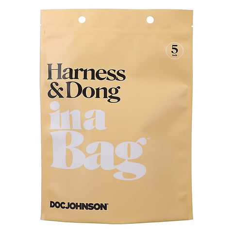 Adjustable Strap On Harness and Dong In A Bag by Doc Johnson