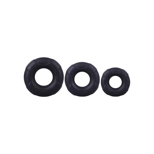 3 Stretchy Silicone Cock Ring Set by Doc Johnson