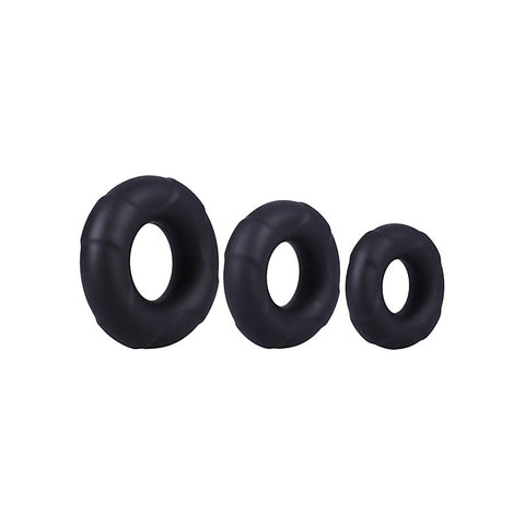 3 Stretchy Silicone Cock Ring Set by Doc Johnson