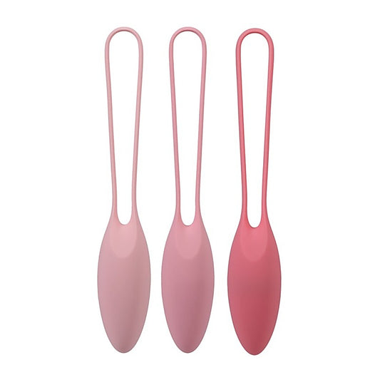 3 Silicone Balls Kegel Trainer Set By Doc Johnson