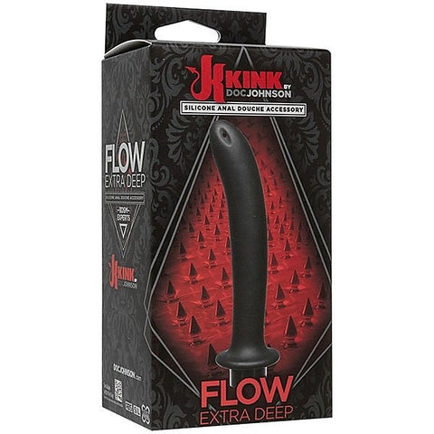 Kink Flow Silicone Anal Douche Accessory Extra Deep Black